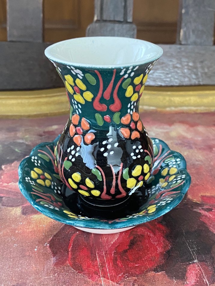 El yapımı güzelliği ile altılı çini çay seti - Görsel 2