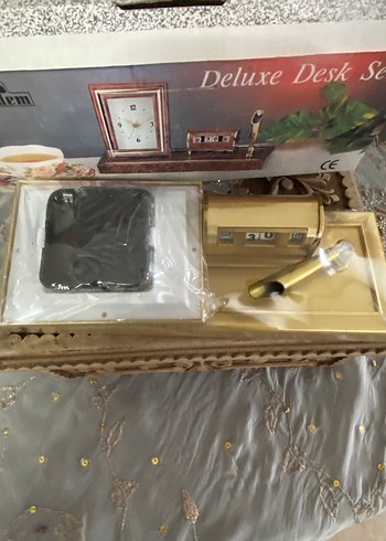 Beyaz Deluxe Masa Saati Seti - Görsel 3