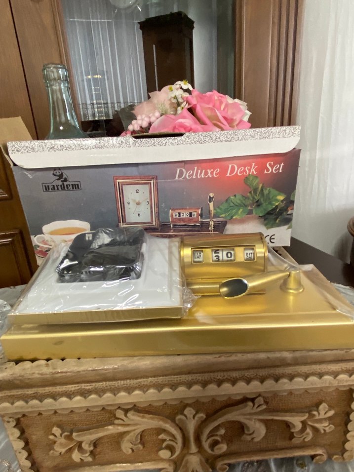 Beyaz Deluxe Masa Saati Seti - Görsel 2