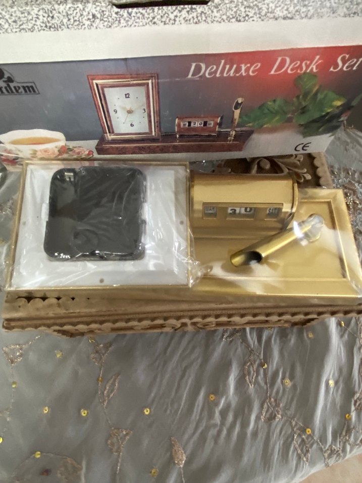 Beyaz Deluxe Masa Saati Seti - Görsel 3