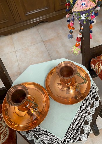 Bakır Mumluk Çift Set - Görsel 2