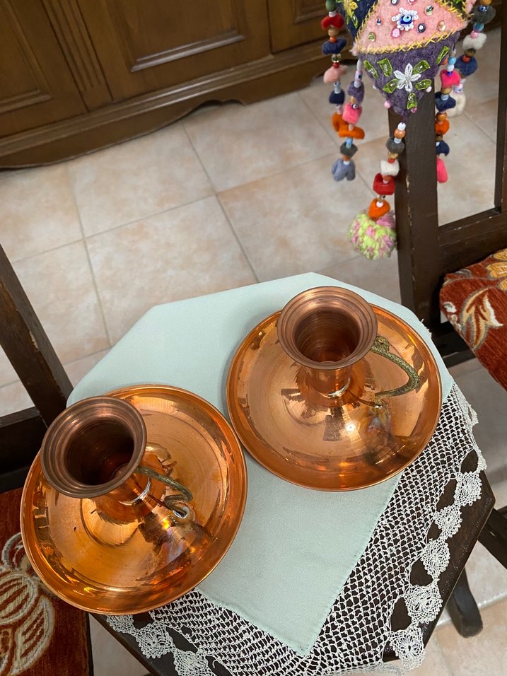 Bakır Mumluk Çift Set - Görsel 2