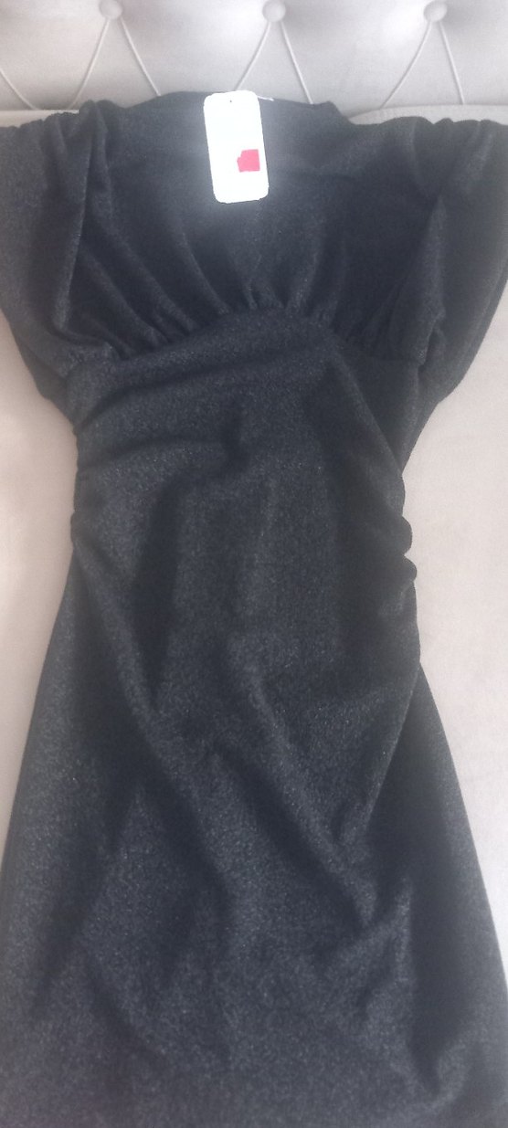 Siyah Drapeli  dizlere kadar elbise - Görsel 2