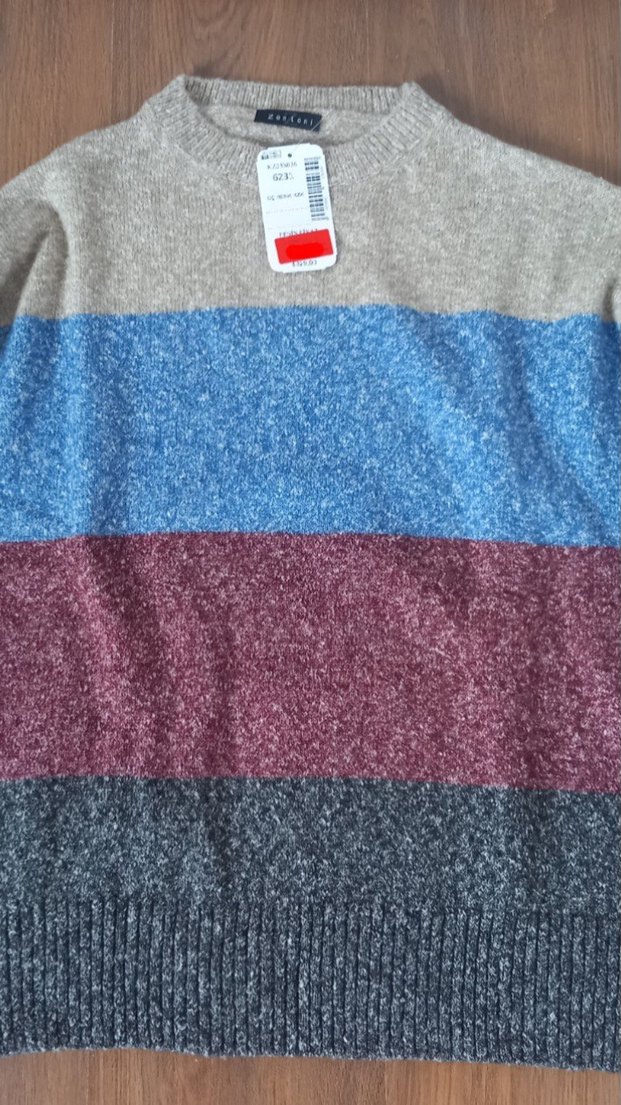 Gri Çok Renkli Örgü Yün bayan  Kazak - Görsel 2