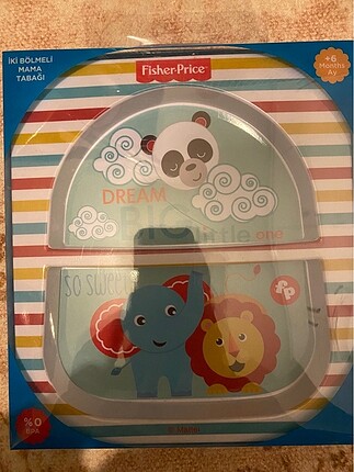 Fisher price çizgili bölmeli ikili tabak