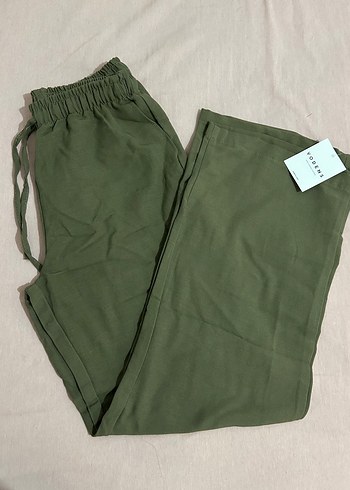 Haki Renk Keten Pantolon - Görsel 2