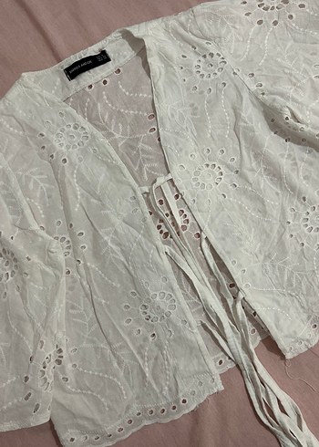 Dantel Detaylı Bohem V Yaka Gömlek - Görsel 2