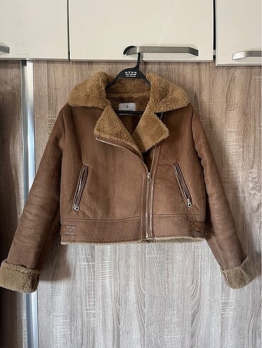 Stradivarius kürklü biker ceket