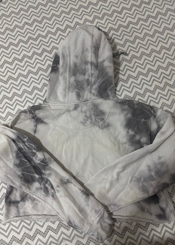 s Beden Kadın Gri Kapüşonlu Baskılı Sweatshirt