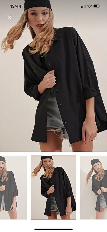 Trendyol & Milla Oversize Uzun Basic Gömlek - Siyah