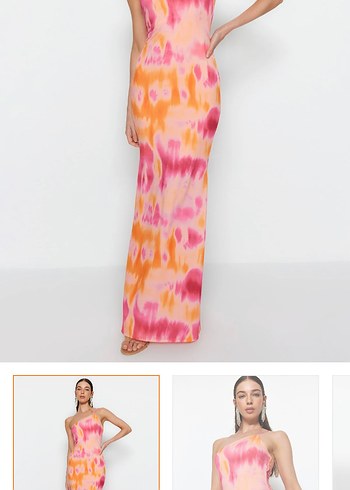 Pembe Batik Desenli Uzun Hamile Eteği - Görsel 2