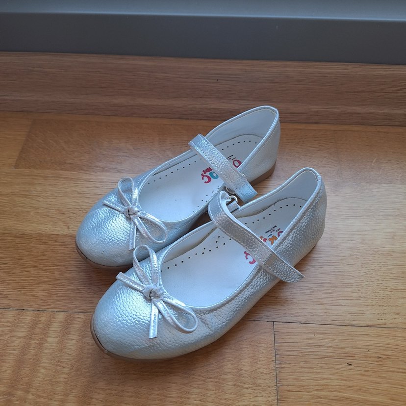 Kız Çocuk Açık Gümüş Fiyonk Detaylı Babet - Görsel 2