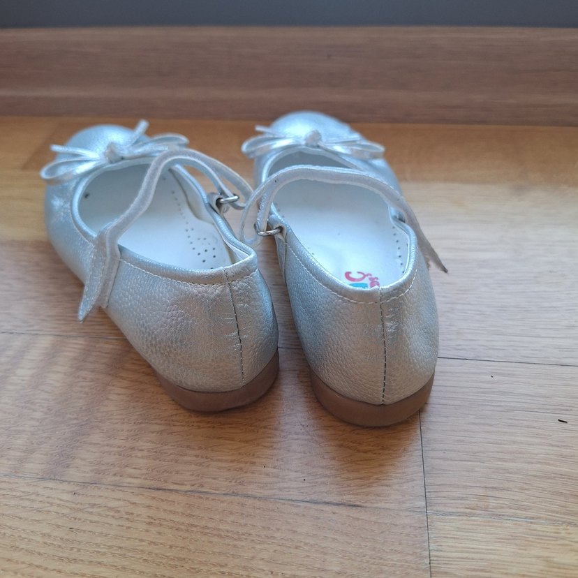 Kız Çocuk Açık Gümüş Fiyonk Detaylı Babet - Görsel 3