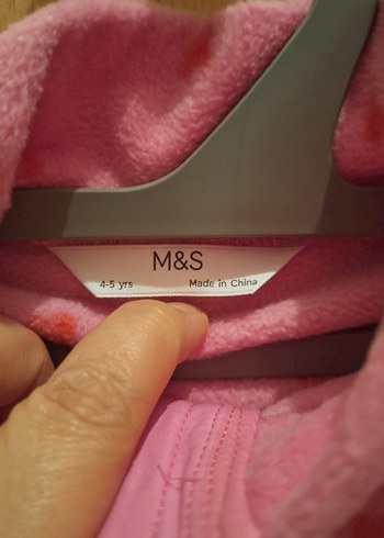 Marks&Spencer Kız Çocuk Pembe Fermuarlı Polar Ceket - Görsel 2