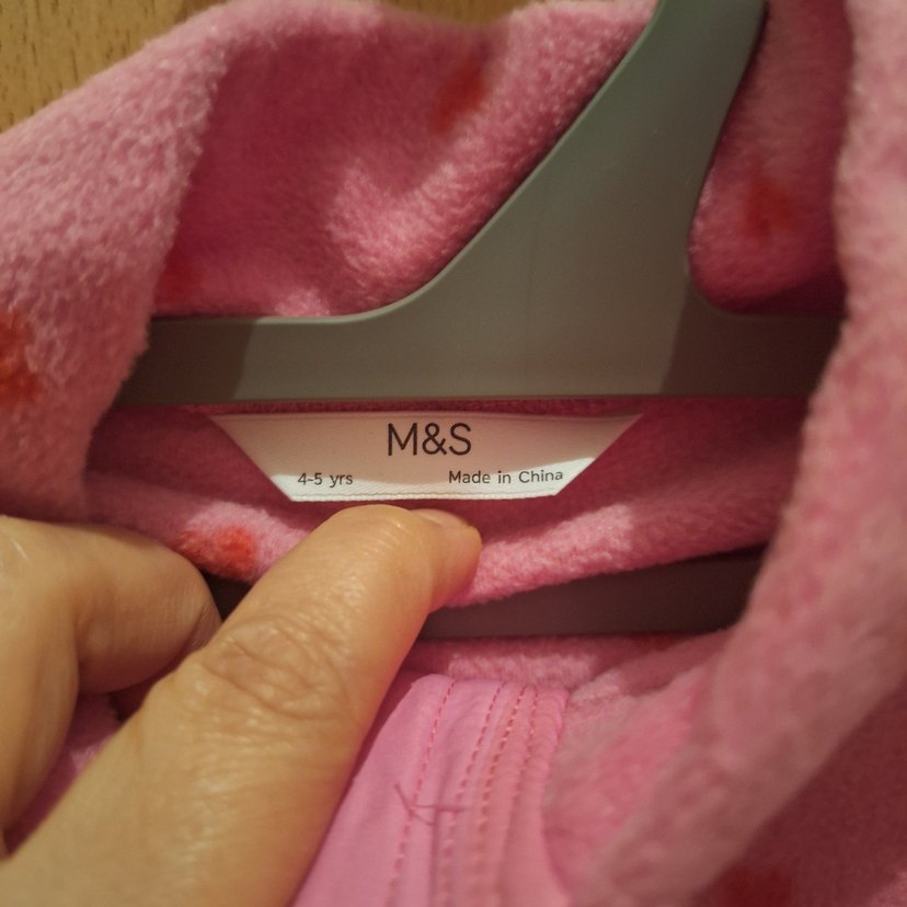 Marks&Spencer Kız Çocuk Pembe Fermuarlı Polar Ceket - Görsel 2