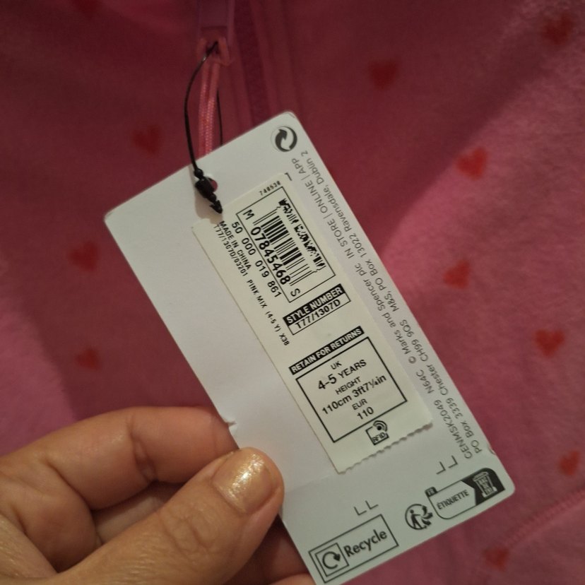 Marks&Spencer Kız Çocuk Pembe Fermuarlı Polar Ceket - Görsel 4