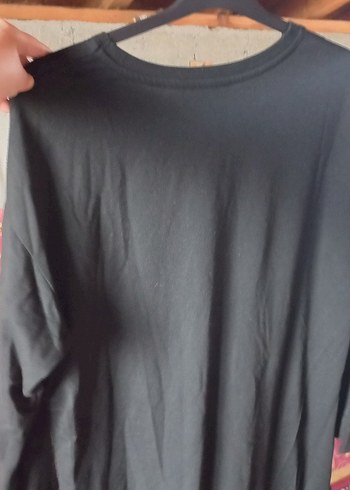 Diğer Nakışlı Siyah Kadın Pamuklu Triko Sweatshirt