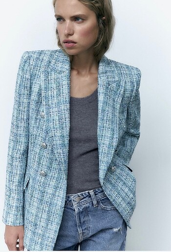 m Beden Zara Dokuly Kruvaze Blazer