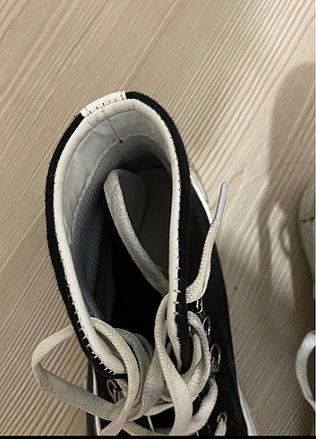 37 Beden siyah Renk Converse benzeri kalın taban