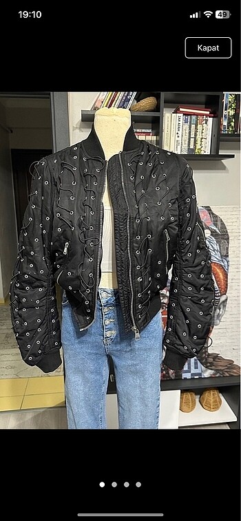 Siyah bomber ceket
