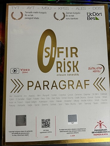 ÜçDörtBeş yayınları 0 risk paragraf