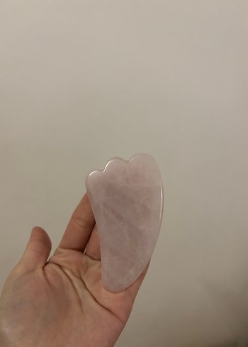 Pembe kuvars Gua Sha Yüz Masaj Taşı - Görsel 3