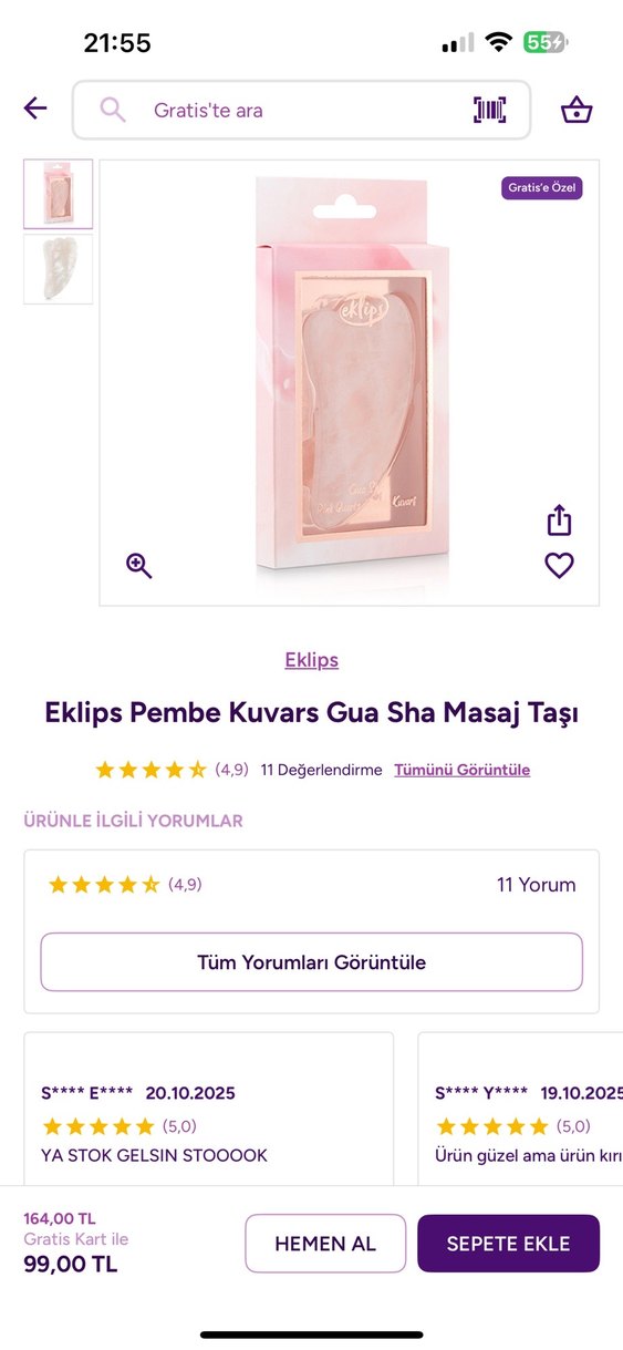 Pembe kuvars Gua Sha Yüz Masaj Taşı - Görsel 2