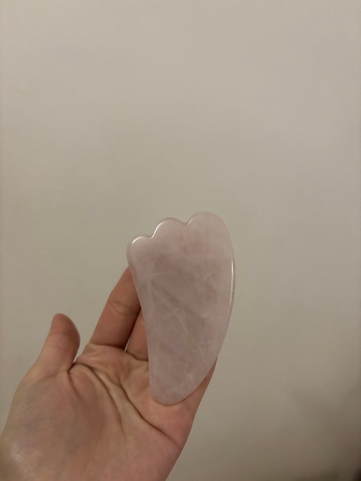 Pembe kuvars Gua Sha Yüz Masaj Taşı - Görsel 3