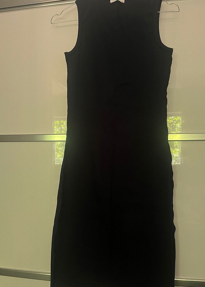 Kolsuz lacivert elbise - Görsel 2