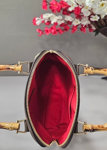 Kahverengi Desenli Tokalı Kadın Çanta - Görsel 2