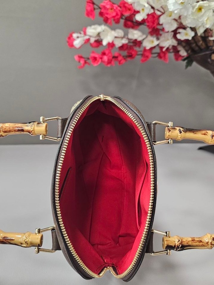 Kahverengi Desenli Tokalı Kadın Çanta - Görsel 2