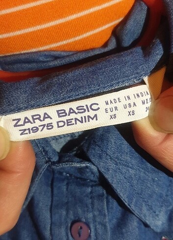 Zara Gömlek işlemeli mavi xs beden zara(tunik)