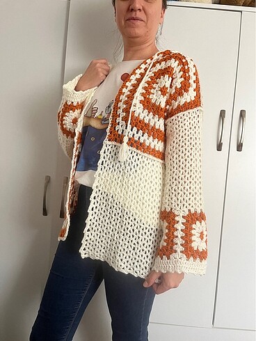 xl Beden Örgü motif hırka