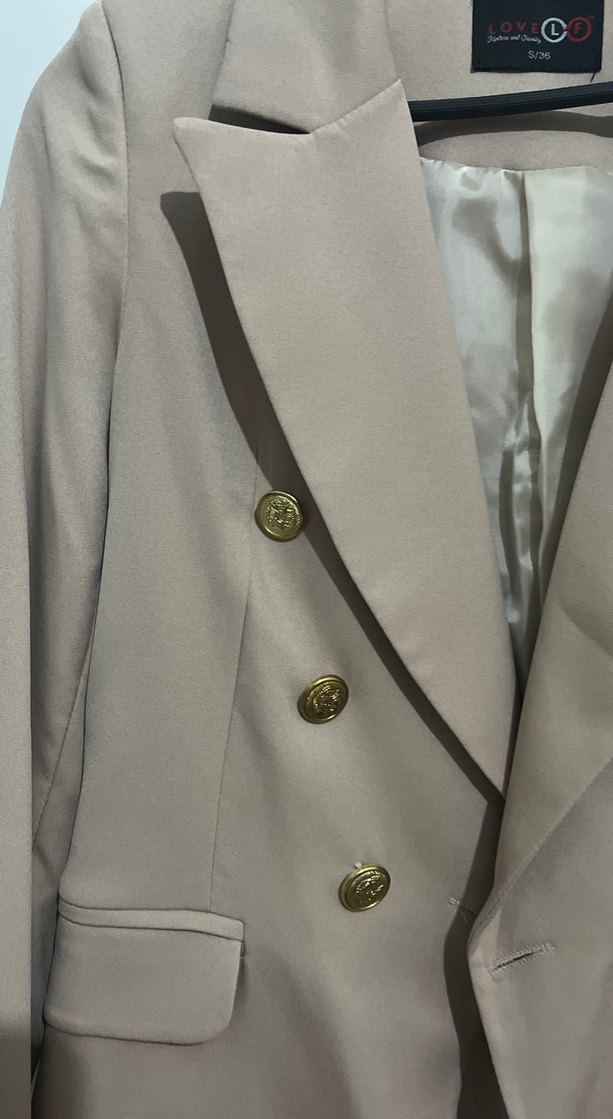 S Beden Bej Kadın Ceket - Görsel 3