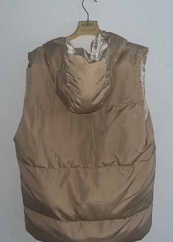 Bej Kapüşonlu Kadın Şişme Yelek - Görsel 4