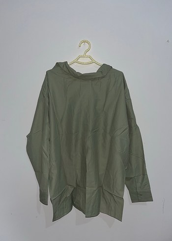 Düğmeli Salaş Kesim Kadın Keten Gömlek - Görsel 3