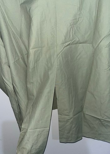 Düğmeli Salaş Kesim Kadın Keten Gömlek - Görsel 4