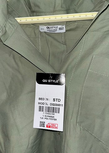 Düğmeli Salaş Kesim Kadın Keten Gömlek - Görsel 2