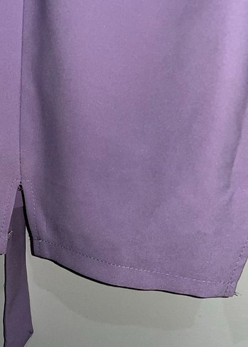 Mor Mini Elbise, Drapeli, İnce Askılı - Görsel 2