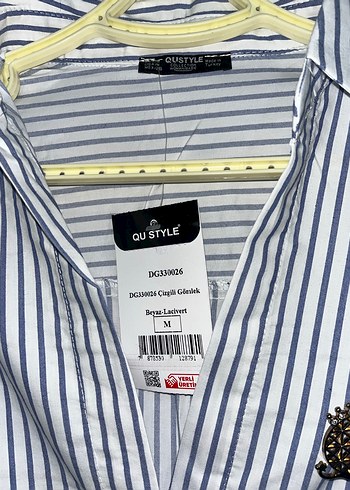 Mavi Çizgili Kadın Gömlek - Görsel 2