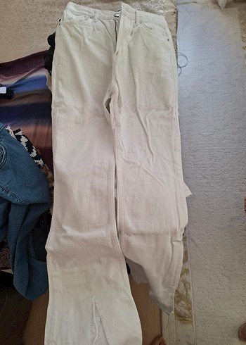 Kadın Beyaz Flare Kot Pantolon