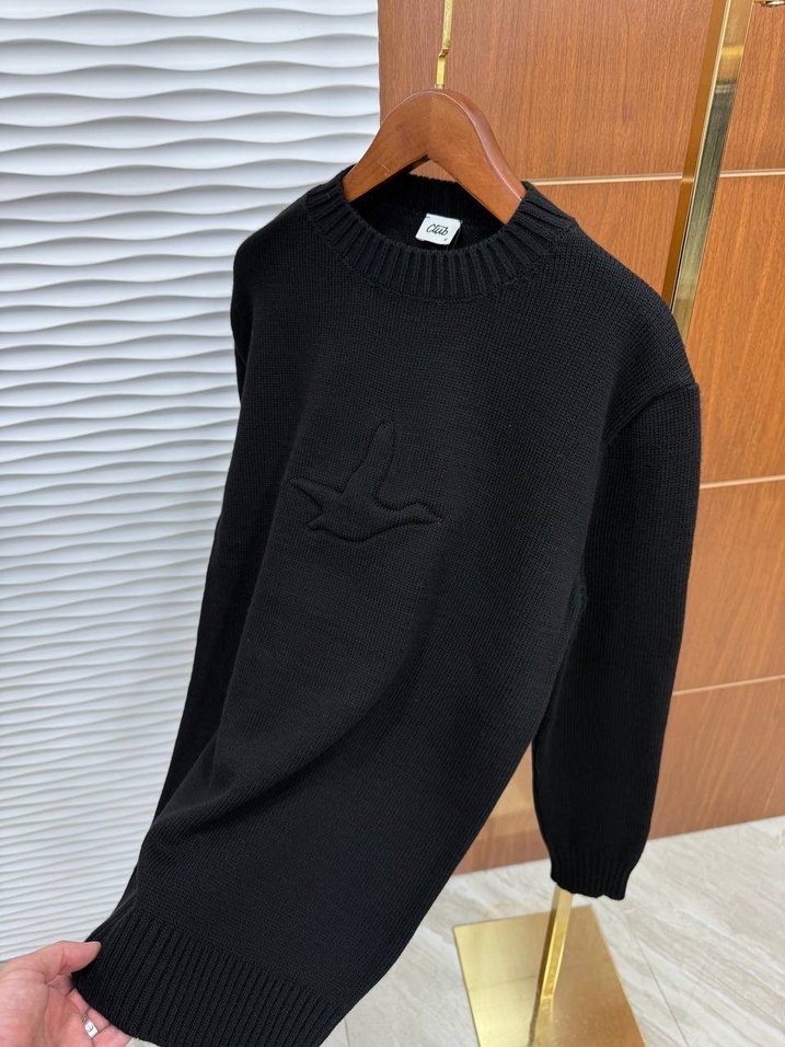 Siyah Nakışlı Erkek Triko Kazak S-M-Xl - Görsel 2