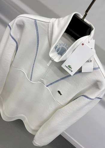 Lacoste Beyaz Fermuarlı Sweatshirt - Görsel 4