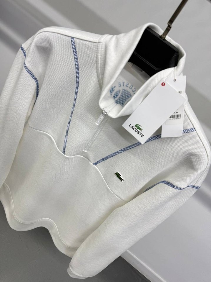 Lacoste Beyaz Fermuarlı Sweatshirt - Görsel 4