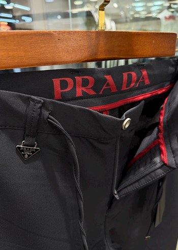 Prada erkek Siyah  Fermuarlı eşofman jogger - Görsel 3