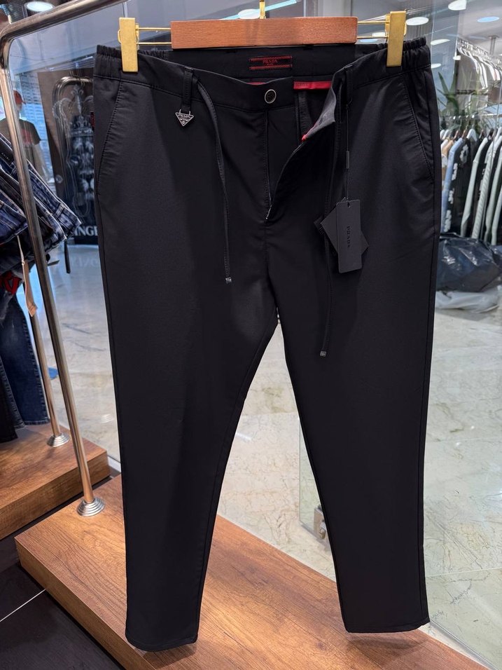 Prada erkek Siyah  Fermuarlı eşofman jogger - Görsel 2