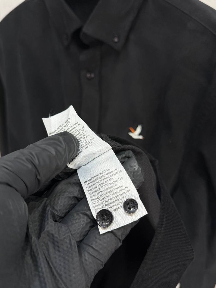 Siyah Düğmeli Erkek Uzun Kollu Gömlek - Görsel 3