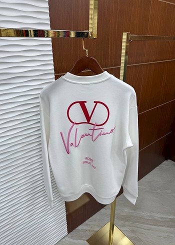 Beyaz erkek Pamuklu Salaş Sweatshirt - Görsel 2