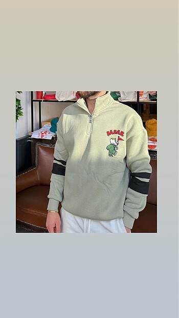 Yakalı oversize sweat