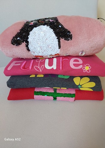 Pembe Baskılı Kız Çocuk Triko Hırka